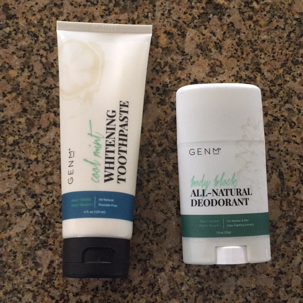Gen M organic whitening toothpaste and deodorant